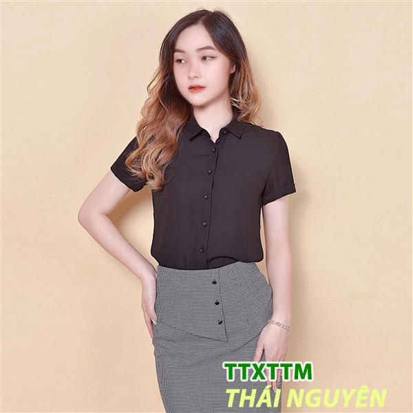SM CHIFFON NGẮN ĐEN R287